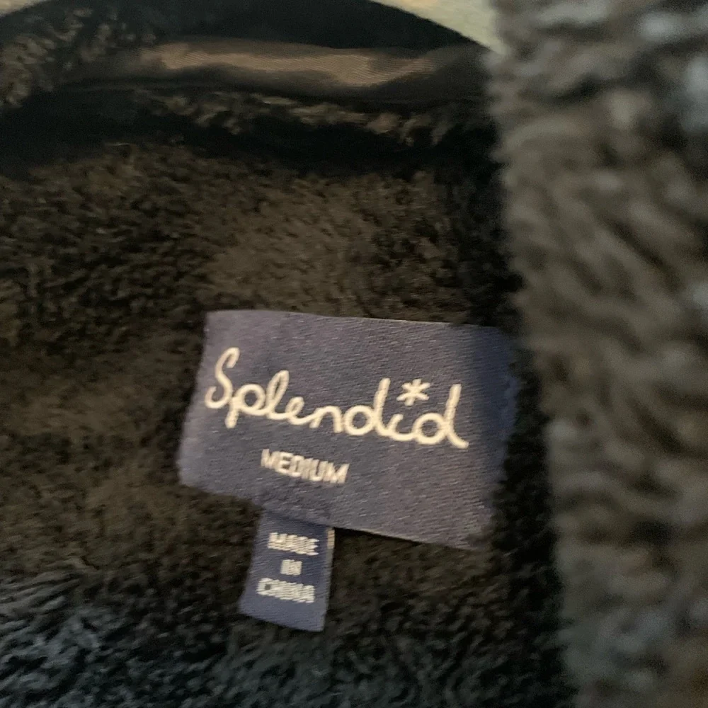 Splendid Mixed Media Teddy Wool Leather Wrap Jacket Size Medium